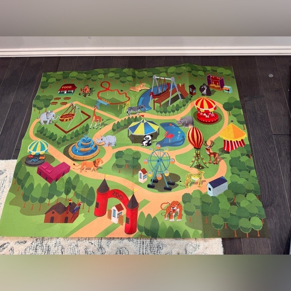 Other - Colorful Zoo Themed Play Mat for Imaginative Play Kids Toddlers